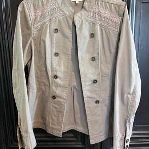 Women's Taupe Double-Breasted Jacket